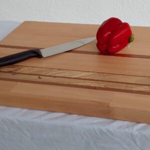 Tabla de cocina de olivo y haya artesanal Para Siempre